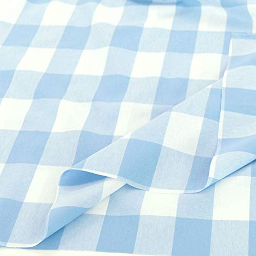 TOLKO 50cm Baumwollstoff Meterware kariert | Landhaus Karo Stoff als Kleiderstoff Dekostoff Vorhang Gardine Kissen Schürze Bezugsstoff 145cm breit Baumwoll-Stoffe zum Nähen (Hell Blau)