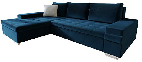 Mirjan24 Ecksofa Bangkok Mini, Moderne Eckcouch mit Schlaffunktion und Bettkasten, Ecksofa für Wohnzimmer, Gästezimmer, Couch L-Form, Wohnlandschaft (Kronos 9 + Paros 5)