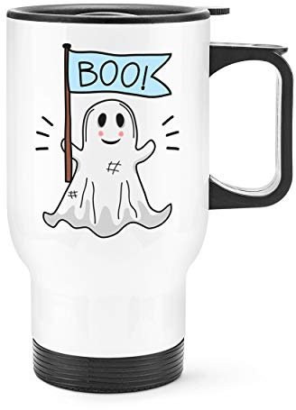 Boo Ghost Halloween Travel Mug Cup with Handle