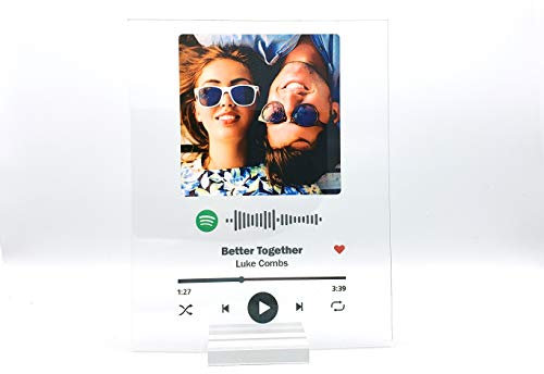 MerchZoo Spotify - Placa de acrílico personalizada con soporte y soporte para pared