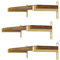 Lot de 6 supports d'étagère robustes de 30,5 cm à fixation murale industrielle en métal avec rebord doré