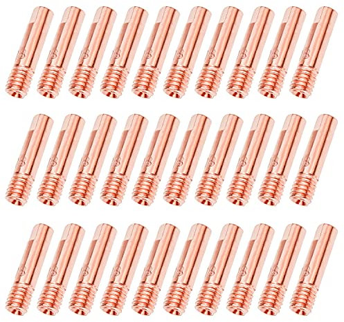 Kupfer Kontaktspitze 30Stk Stromdüse für 15AK MIG/MAG Schweißbrenner-Verbrauchsmaterial (0.8mm)