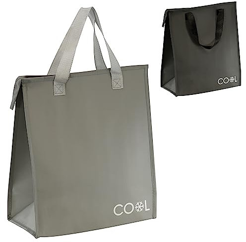 Reusable Cooler Grocery Shopping Bag Insulated Foldable Light Durable with Inner Aluminium Lining with Cooling Function - 20L