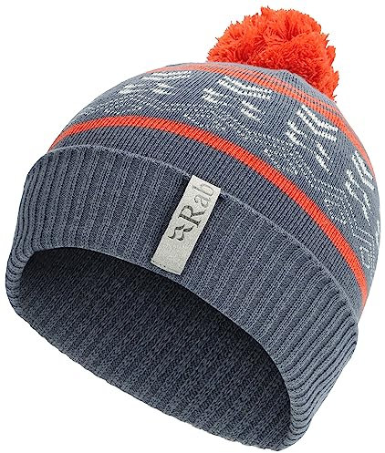 Rab Khroma Bommelmütze mit Bommel für Skifahren, Trekking, Freizeit, Orion Blue/Red Grapefruit, One size