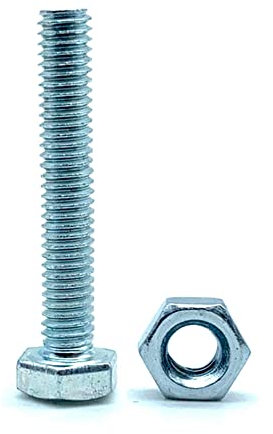 DOJA Barcelona | Boulon et Ecrou M14 | 10 Vis Tête Hexagonale avec 10 Ecrou Hexagonal | M14 x 80mm | en Acier Galvanisé | Boulons et Écrous pour Visserie Service, Vis à Métaux Tête Hexagonale...