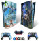 MaD Vision® Extra-Haltbares Skin-Set aus Vinyl für PS5 Disc + 5 Paar Aiming Rings | Kratzfestes Aufkleber-Set für Playstation 5 + 2 Controllers – für Horizon Forbidden West Design