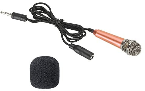 PATIKIL Mini Microphone Portable Vocal Microphone Rose Gold for Voice Recording and Singing Pack of 1