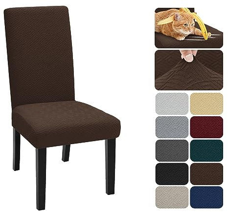 XINEAGE Stuhlhussen 6er Set, Stretch Stuhlhussen für Esszimmerstühle, Universale Stuhlhussen Waschbar Abnehmba für Hotel, Zeremonie, Bankett, Restaurant, Zuhause (Kaffee)