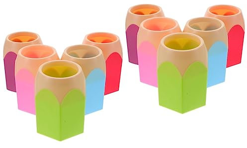 10 Pcs Colorful Pencil Holder Set - Fun and Functional Desk Organizers for Stationery Makeup Brushes and Classroom Supplies