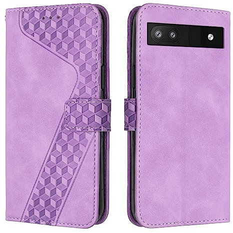 YIRRANZD Custodia per Google Pixel 7a, Cover a Libro in Pelle PU con Slot Cart e Silicone TPU Bumper, Flip Caso Portafoglio Cover per Google 7a (Viola)