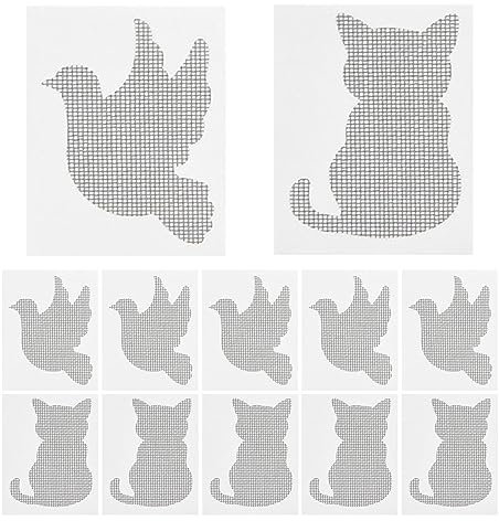 20 Pezzi Kit Riparazione Zanzariera Nastro Per Riparare Zanzariere Autoadesivo,Trasparente,Due Forme(Gatto,Colomba) Per La Riparazione Di Zanzariere E Zanzariere