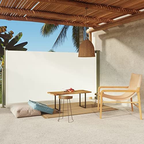 GuyAna Seitenmarkise Ausziehbar 160x300 cm Sichtschutz Garten Sichtschutz Ausziehbar Zaunelemente Sonnenrollo Balkon AußEn Creme