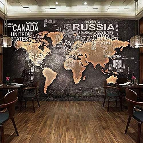 Mural Wallpaper 3D Archaic World Map Photo Wall Painting Restaurant Cafe Bookstore Background Wall Decor Papel -250x175cm