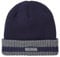 SealSkinz Holkham Waterproof Cold Weather Striped Roll Cuff Beanie NavyBeige