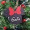 Add a Dash of Magic to Your Christmas Tree with Personalised Black Glitter Effect Mouse Christmas Baubles - Mouse Holiday Decorations, Custom Name (Black, Mdf Wood Girl Mouse)