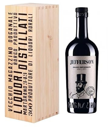 Jefferson Amaro Importante 70cl in CASSA LEGNO ORIGINALE EDIZIONE LIMITATA Jefferson Vecchio Magazzino Doganale Astucciato - IDEA REGALO - Jefferson Amaro Importante 70cl