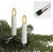 hellum LED- FilamentLichterkette Weihnachtsbaum Made-in-Germany Christbaumbeleuchtung Kerzen Lichterkette innen mit Clip, 20 warmweiße LED-Filament, beleuchtet 1330cm, Kabel grün Schaft weiß 815016