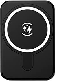 TIST Power Bank da 5000 mAh a Ricarica Rapida e Piccola for la Ricarica Wireless Magnetica (Color : Black)