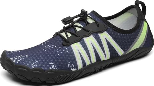 Mishansha Chaussure Aquatique Homme Femme Chaussures d'eau Respirant Antidérapant Chausson de Plage pour Mer Piscine Riviere Natation Canyoning Voile, Bleu Épinette, 46 EU