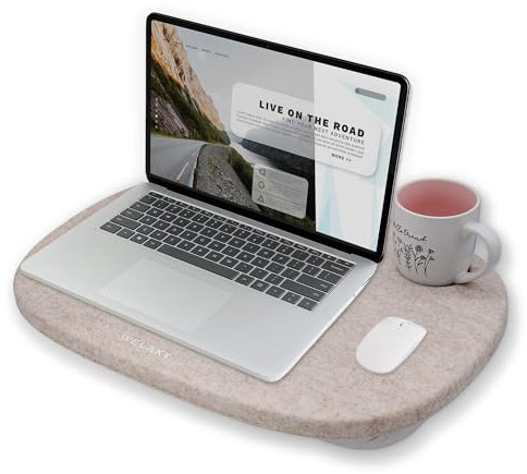 Welaxy Laptop-Schreibtisch, tragbar, großer Arbeitsplatz, LapDesk für Bett, Heimbüro, passend für Laptops bis zu 43,2 cm (17 Zoll) Laptop, MacBook, Chromebook, Tablet, leichtes Tablett, Tisch mit