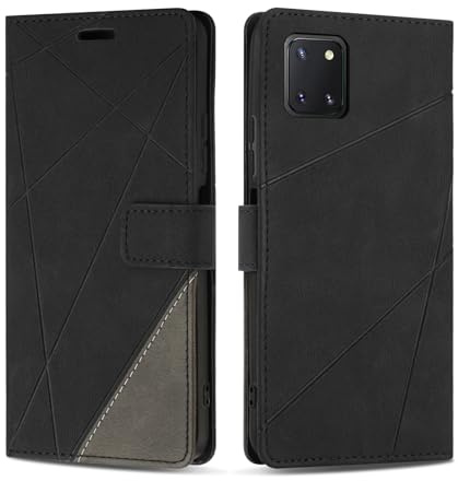 SONWO Cover per Samsung Galaxy Note 10 Lite, Flip Caso in PU Pelle Case Cover Custodia con Slot per Schede e Supporto Stand per Samsung Note 10 Lite, Nero