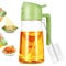 Showvigor 2 in 1 Oil Spray Bottle, 470ml/ 16oz Olive Container,Cooking Oil Spray Glass for Used for Air Fryer, Baking, Grilling(GREEN)