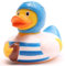 Duckshop I Badeente Rugby - inkl. Quietscheentchen-Schlüsselanhänger im Set I L9cm I Quietscheente I Geschenk für Sport Fans I Präsent Sammler