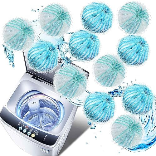 PEVRUAY Anti Poil Machine à Laver, 12 PCS Réutilisable Cheveux Animaux Nettoyage Outil pour Machine à Laver, pour Nettoyer Poils d'animaux Domestiques, Cheveux, Débris Coton