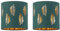 Set of 2 Dark Green Table Lamp Shades, Lampshades for Table Lamp or Bedside Light, Fern Leaf Cut Out Design, Diameter 15cm