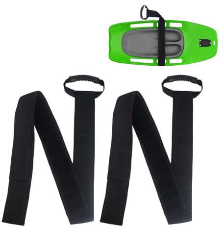 Toeloioh 2Pcs Replacement Padded Knee Board Strap， Boating Shock Water Strap for Sport, Knee Board Strap for Water Boarding/Kneeling Boarding/Knee Surfing, Black, Large