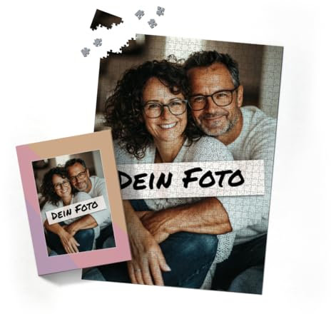 Fotopuzzle mit eigenem Bild - Fotopuzzle selbst gestalten 2000 Teile Hochformat - Schachtel Pastellfarben - 2000 Teile Puzzle mit Foto - Geschenk Geburtstag Pastell 2000 Teile Hoch