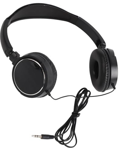 Over Ear Headphones, Noise Cancelling Headphone, HiFi Stereo Sound, Wired Music Headset with Soft Earmuffs Pad, Ideal for Tablets, PCs, Laptops, Smartphones, Foldable & Lightweight