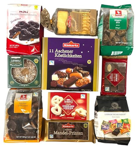 Süßigkeiten Weihnachten Sparpack, 2,7 kg Lebkuchen, Weihnachtsgebäck und Dominosteine einzeln verpackt, CAPTAIN PLAY Süßigkeiten Großpackung mit Schokolade Weihnachten