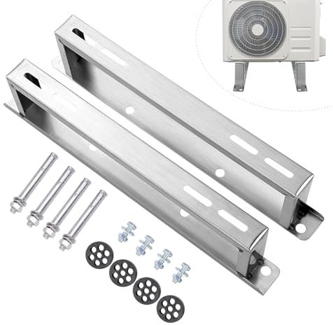 Soporte de Suelo para Aire Acondicionado, soporte de montaje de acero inoxidable para sistemas de bomba de calor de aire acondicionado minisplit de condensador, capacidad máxima de 360 lb(47.8x5x1