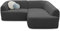 DOMO. collection Ecksofa Ansina, kleine Couch in L-Form, mit Taschenfederkern, organische Form, Sofa, Polsterecke, Eckcouch, Polstergarnitur 216 x 196 x 76 cm (BxTxH), dunkelgrau