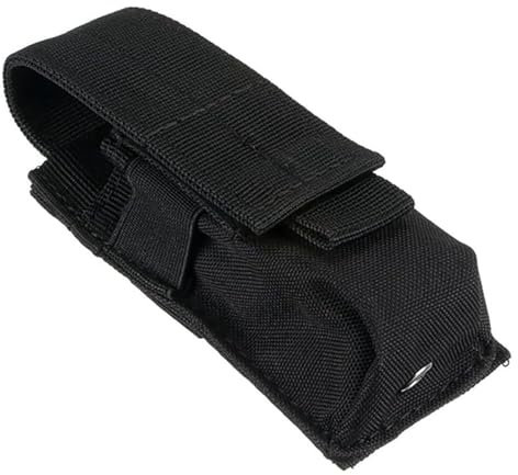 HAFRILY Flashlight Pouch Molle Pouches 600D Nylon Flashlight Holder for Outdoor Camping Hiking Hunting Black Small Molle Pouch