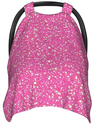 Glitzernder rosa Glitzer-Autositzbezug, weicher Baby-Stillbezug, Kinderwagen-Bezug für Mädchen und Jungen