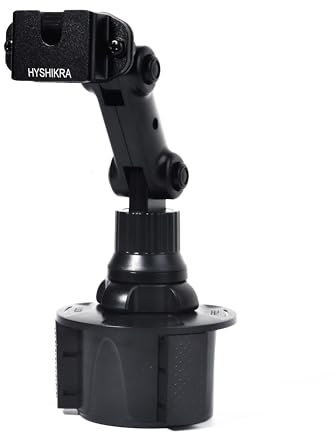 HYSHIKRA Universal Car Cup Holder Mount for Walkie Talkies & Microphones – Heavy-Duty Hands-Free Holder for Round Knob/Clip-On Radios, Two-Way Radios, and CB Mics