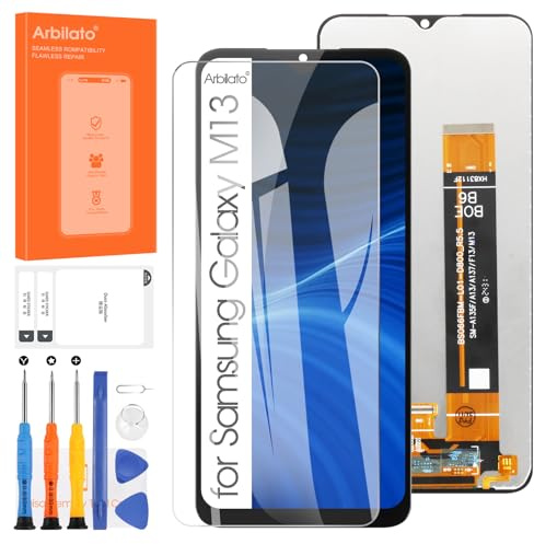 Arbilato Écran LCD pour Samsung Galaxy M13 Écran Tactile Numériseur SM-M135F SM-M135F/DSN Verre Panneau Full Assemblée avec Réparation Kit