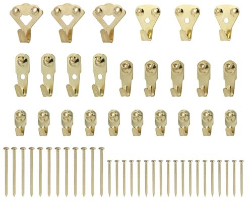 25 Pezzi Kit di Ganci Cornice per Pareti Dure, Immagine Ganci, Ganci per Quadri Muro, Ganci in metallo per Quadri, per Appendere Quadri, Specchi e Decorazioni su Diverse Superfici