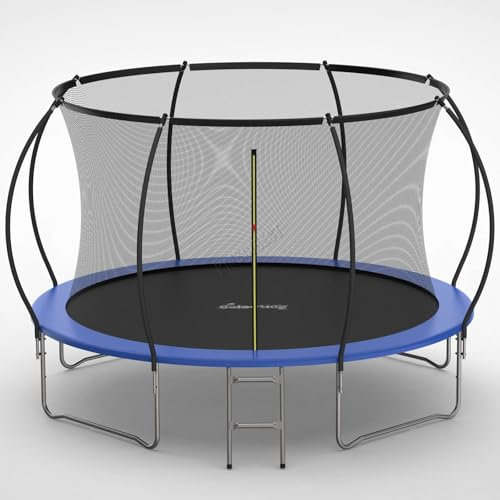 GALACTICA Trampoline 12FT with Safety Net & Ladder, Enclosure, Toddler Trampoline for 3+, Kids, Outdoor, Waterproof, Easy Assembly