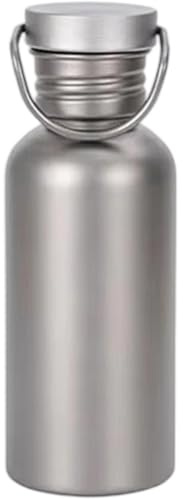 Keuyeo 500ml Titanium Water Bottle with Lid, Water Bottle with Cup Sleeve Outdoor Camping Sports Bottle Tourism Cycling Hiking Camping Water Bottle