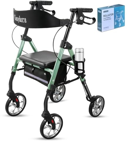 Cosydora Rollator Walkers for Seniors with Seat, 15 Lbs Ultra Lightweight