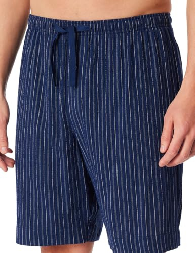 Schiesser Herren Schlafhose kurz Bermuda Webware Seersucker - Mix + Relax