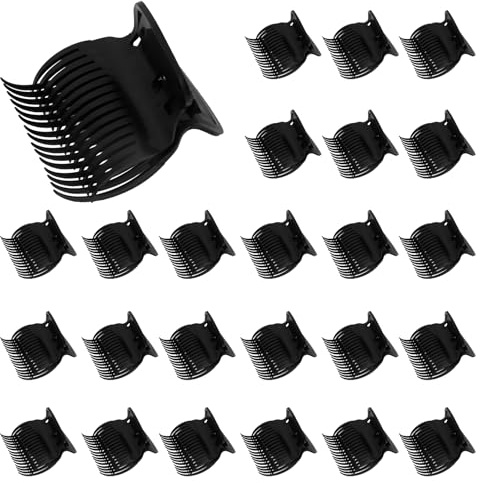 Lockenwickler Klammern,24PCS Schwarze Lockenwickler Clips,Hot Rollers,Wärmeisolationsclips Für Stylen Von Weiblichen Mädchenhaaren Verwendet,Verwendet Von Friseuren,Einzigartigem Design Friseurbedarf