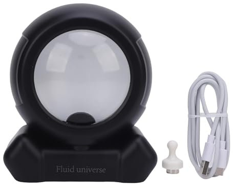 WOHPNLE 2000mah Battery Ferrofluid Speaker, Magnetic Fluid Powered Music Visualizer Stylish LED Immersive Sound Clear Sound Ferrofluid Sound Desktop for Desk, Home Decor, And Outdoor Use (Black)