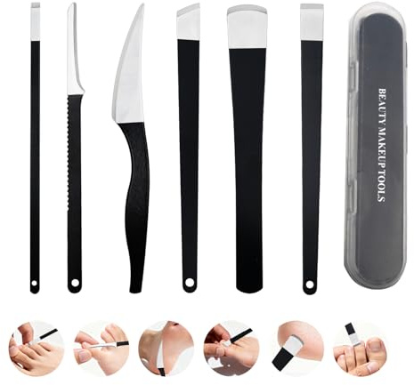 6 Piezas Set de Herramientas para Pedicura, Kit Tratamiento Uñas Encarnadas, Bisturi Podologo, Cuchillos de Pedicura Profesional, Removedor de Callos para Pies Piel Muerta Manicura Acero Inoxidable