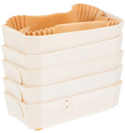 MUSISALY Einmal Backformen Satz aus Papier und Holz Hitzebeständige Brotform als Kastenform Wiederverwendbar Leicht zu Reinigen für Festliche Desserts