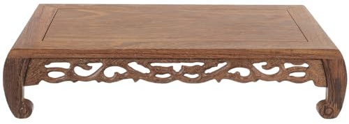 Wooden Display Pedestal Vintage Style Base for Incense Burner and Statues | Coffee Colour, High Strength Build with Expansion Joints, Museums and Retail Stores Use, Sturdy Wooden Stand