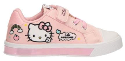 CERDÁ Life's Little Moments Unisex Kinder Zapatillas Con Luces Hello Kitty Loneta Infantil – Zapatillas Con Luces Suela PVC para Niño Y Niña, Ligeras Y CómodasSneaker